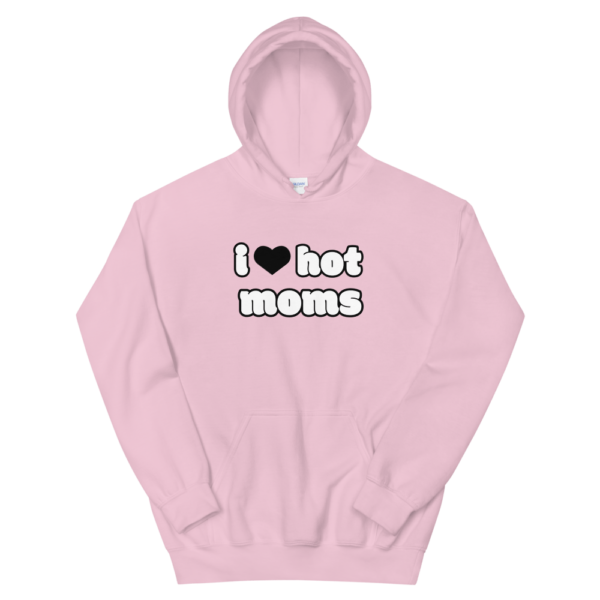 pink with black heart i heart hot moms hoodies