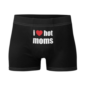i love hot moms black boxer briefs front