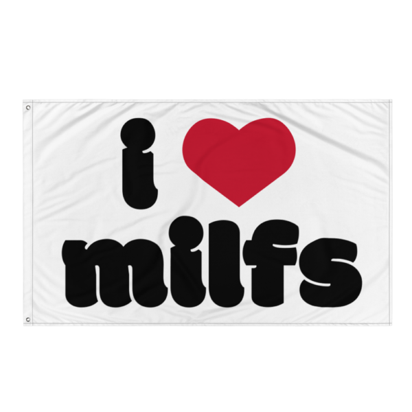 i heart milfs flags wall hanging